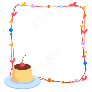 水果蛋糕食物边框
