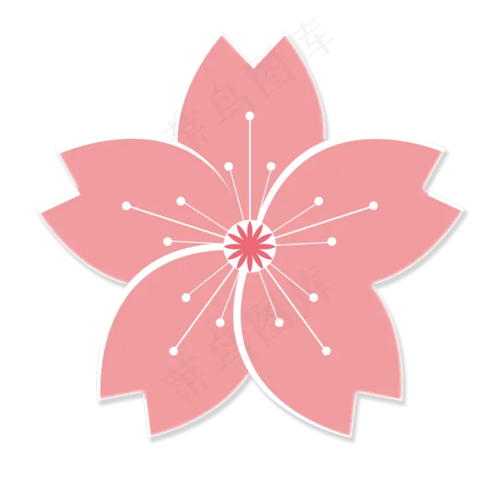 矢量图粉色樱花花瓣,免抠元素(1507*1446px)ai矢量模版下载