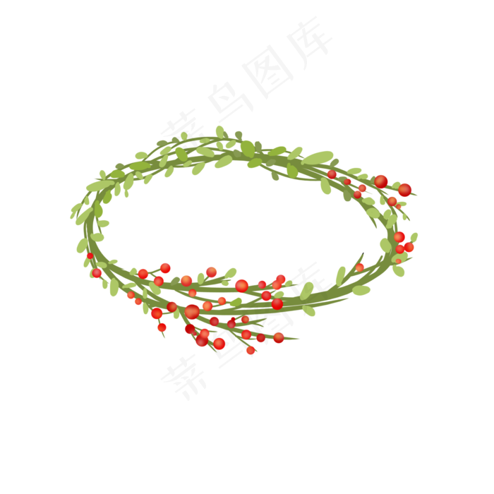 红色花苞做的花环(2000X2000(DPI:300))psd模版下载
