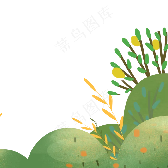 新鲜的草地免抠图(2000X2000(DPI:300))psd模版下载