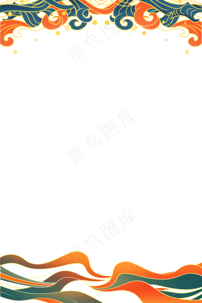 中国风国潮云纹边框(2000X3000(DPI:96))psd模版下载