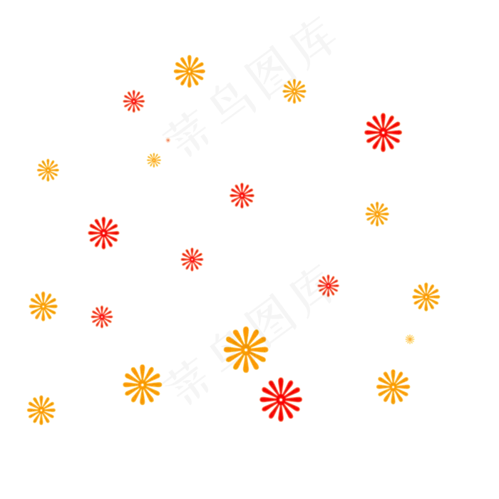 小碎花元旦贺卡素材,免抠元素(2000X2000(DPI:300))psd模版下载