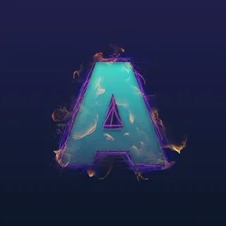 火焰蓝色炫光大写字母A