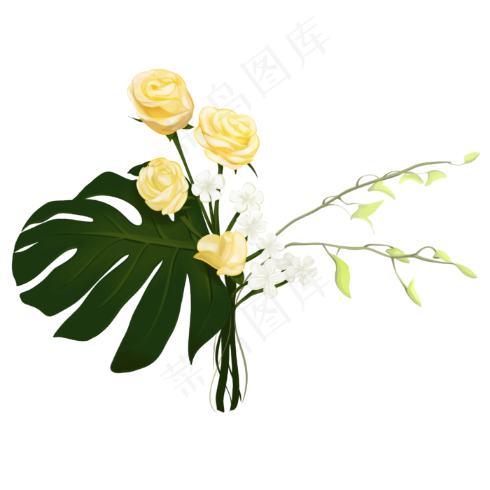 黄色花束植物