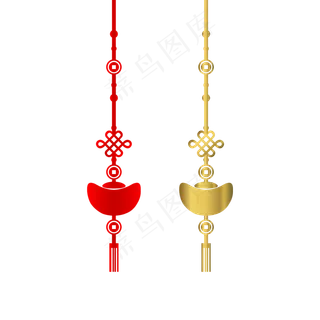 中国风元宝中国结可商用,免抠元素