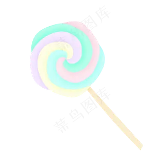浅色系五色旋转棒棒糖PNG图案
