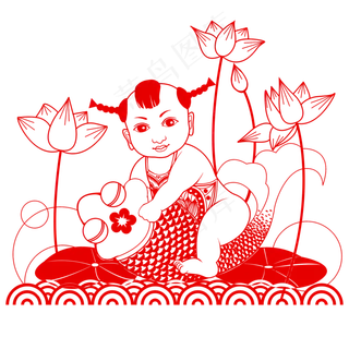 中国风新春剪纸2png免抠