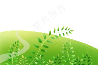 手绘草地美景春天美景png免抠图