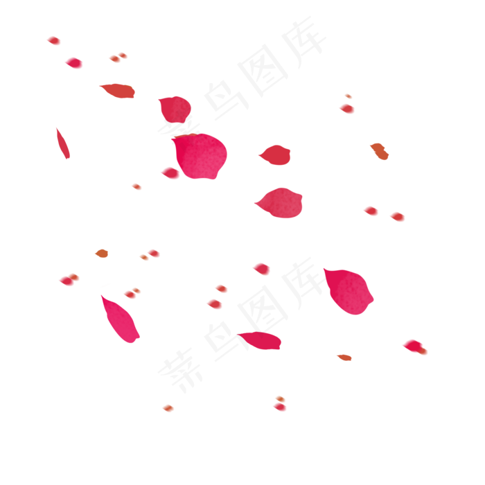 红色玫瑰花瓣装饰