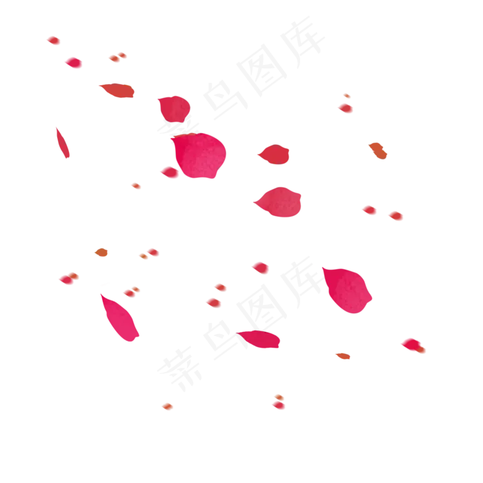 红色玫瑰花瓣装饰(2000X2000(DPI:300))psd模版下载