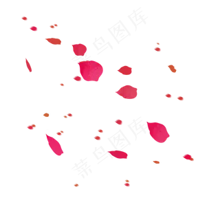 红色玫瑰花瓣装饰