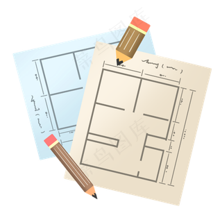 工程施工图设计矢量图,免抠元素