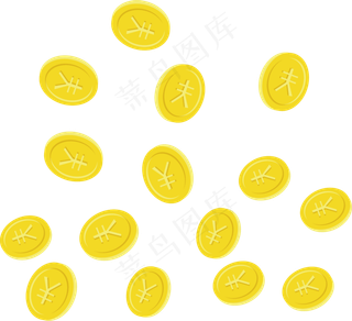 洒落飞舞的积分金币,免抠元素