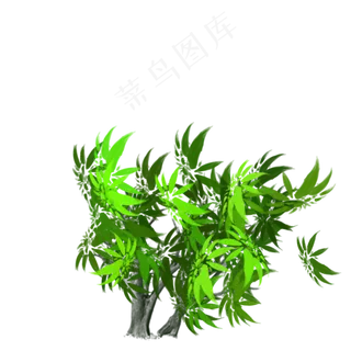 小清新板绘绿叶树