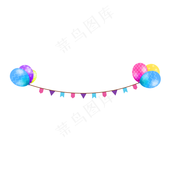 派对装饰气球旗子,免抠元素