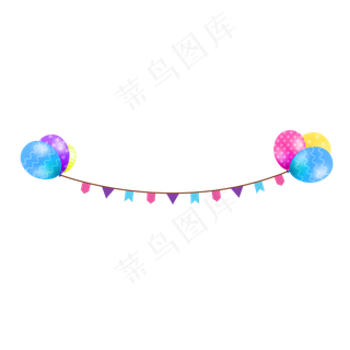 派对装饰气球旗子,免抠元素