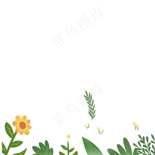 小清新花朵卡通花草