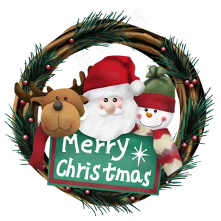 手绘圣诞快乐装饰,免抠元素