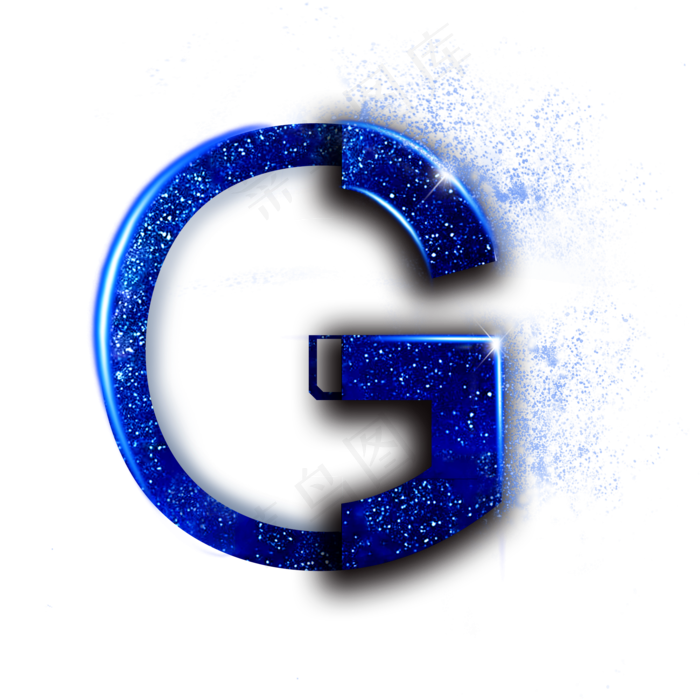 蓝色星空字母G(2000X2000(DPI:300))psd模版下载