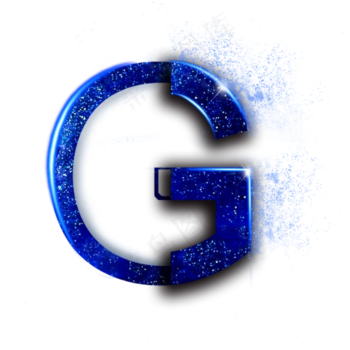 蓝色星空字母G(2000X2000(DPI:300))psd模版下载