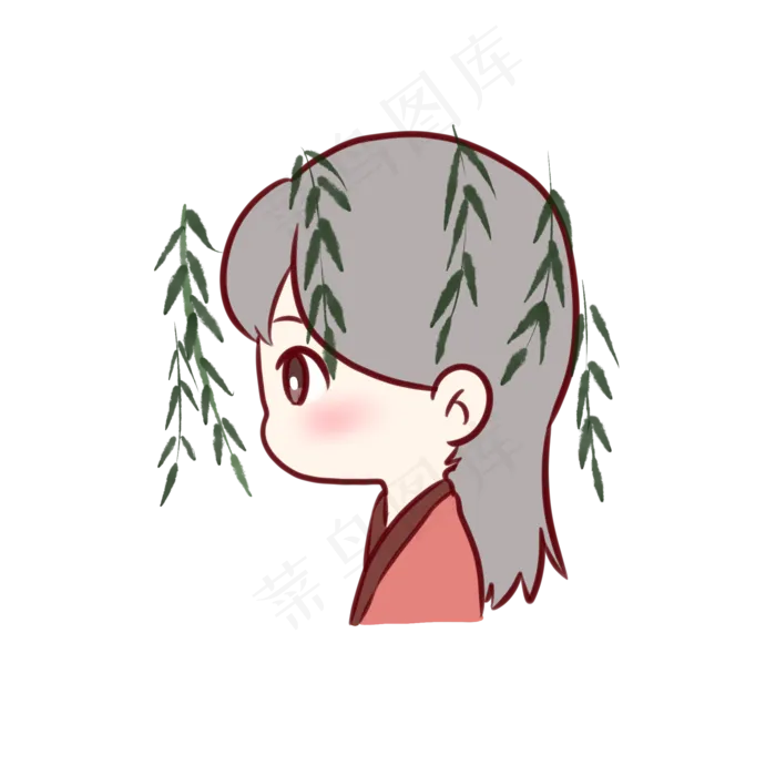 清明节之站在柳树下的女子