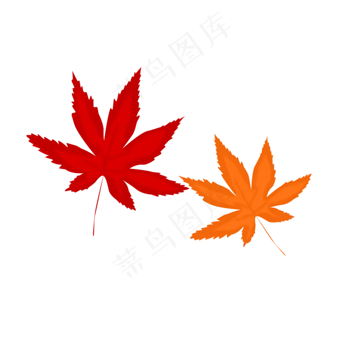 秋天秋季枫叶树叶红叶手绘立秋节,免抠元素