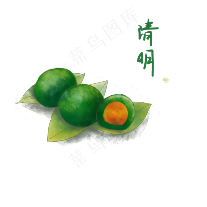 二十四节气农历清明团子扫墓PNG,免抠元素(3000X3000(DPI:4))psd模版下载