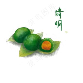 二十四节气农历清明团子扫墓PNG,免抠元素