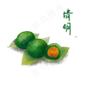 二十四节气农历清明团子扫墓PNG,免抠元素