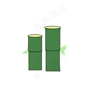 竹子之两节扁平竹节