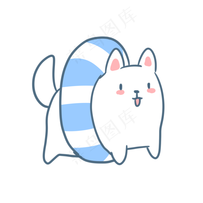 套着泳圈的小萨摩