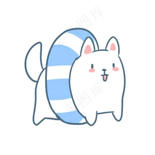 套着泳圈的小萨摩