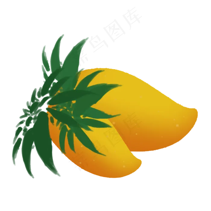 手绘芒种芒果PNG素材(2000X2000(DPI:300))psd模版下载