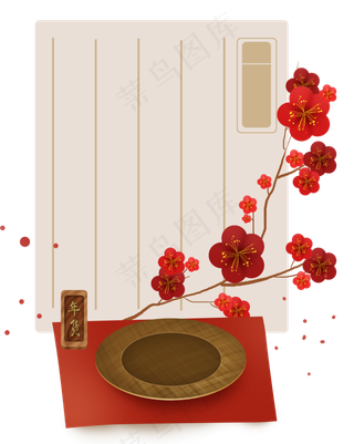 新年年货中式文字框和展架边框