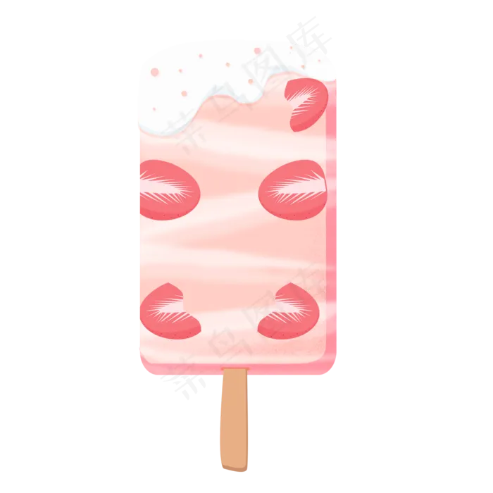 夏日粉色草莓雪糕(2000X2000(DPI:300))psd模版下载