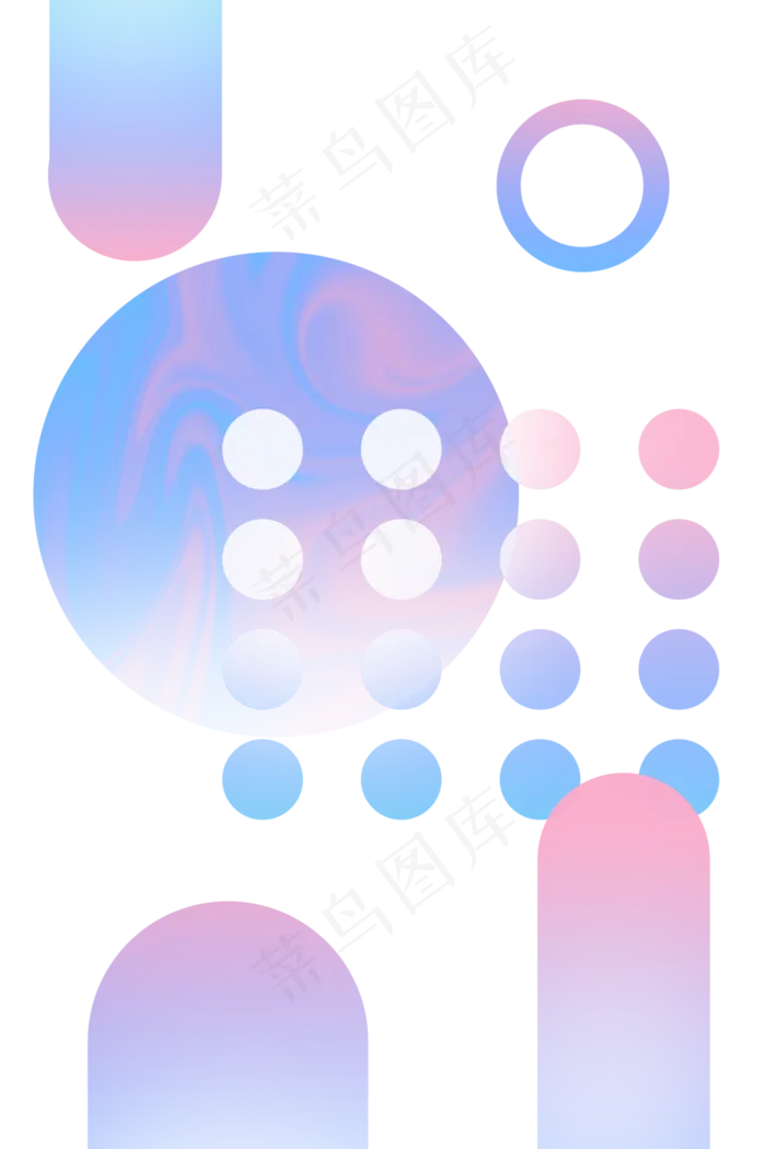 孟菲斯渐变底纹几何冰激凌色,免抠元素(3543*5315px 300 dpi )psd模版下载