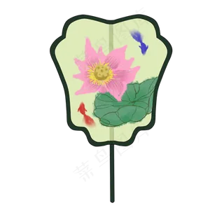 手绘中国风水墨系列古扇三