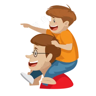 可爱父子矢量素材