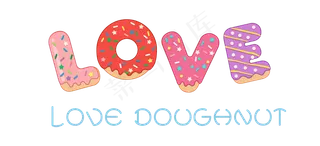 520love爱情甜甜圈艺术字设计