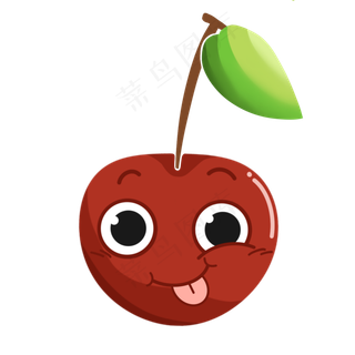 樱桃红色植物可爱叶子