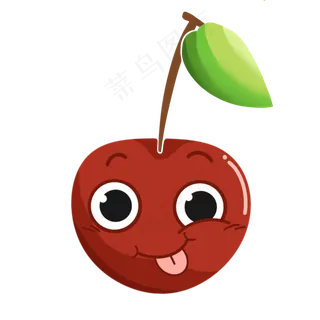 樱桃红色植物可爱叶子