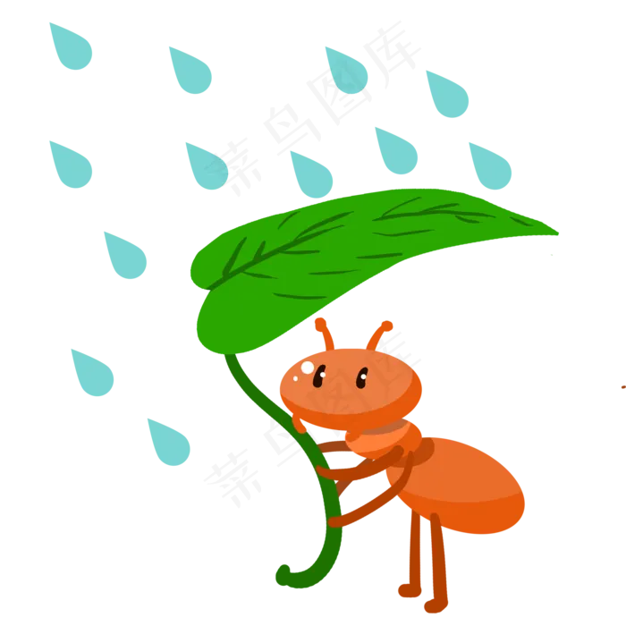 春天雨水蚂蚁植物二十四节气农历,免抠元素(2000X2000(DPI:300))psd模版下载