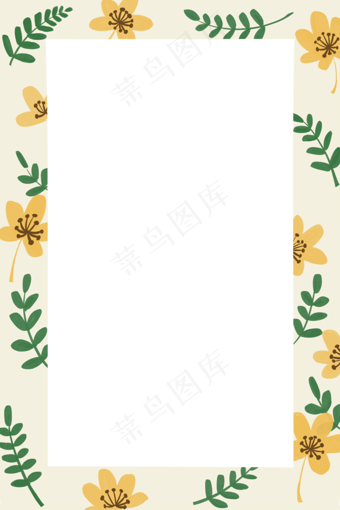 春天小清新花朵装饰边框,免抠元素