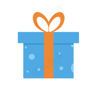 可爱的蓝色礼物盒包装,免抠元素