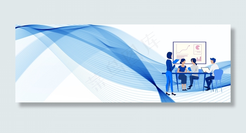 商务科技团队蓝色