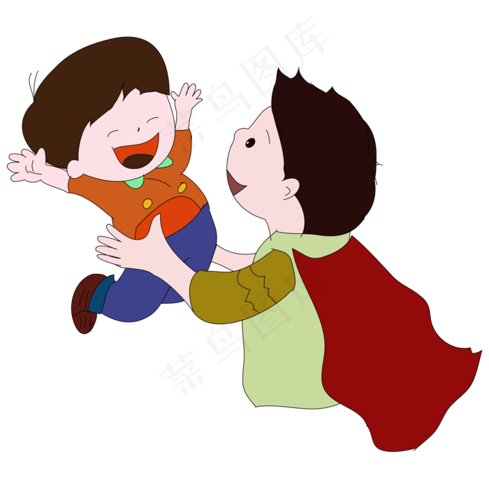 父亲节巴巴举着开心的孩子