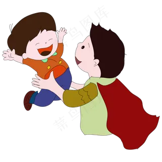 父亲节巴巴举着开心的孩子