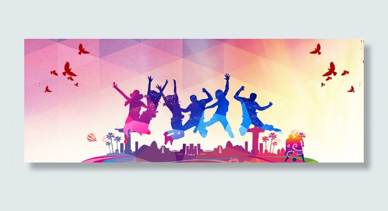 热血青春五四青年节海报banner