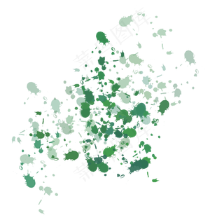 绿色水墨水彩墨点