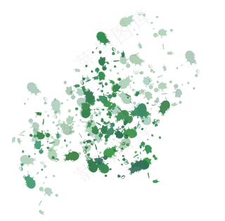 绿色水墨水彩墨点